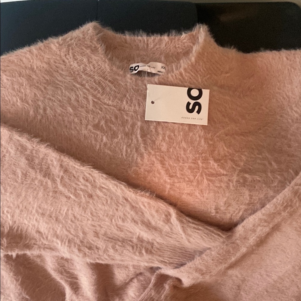 Soft Pink Fuzzy Sweater